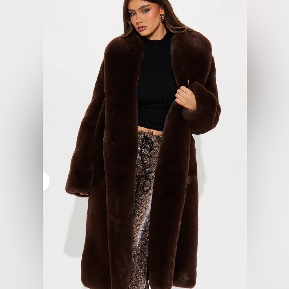 Chocolate Faux Fur Coat